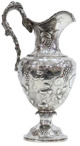 Appraisal: American Victorian coin silver wine ewer Gregg Hayden and Company