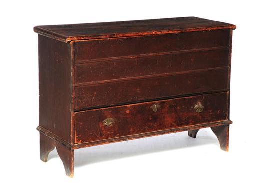 Appraisal: EARLY MULE CHEST Probably New England mid-late th century pine