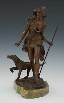 Appraisal: Paul Ludwig Kowalczewski German - Bronze sculpture of Diana the