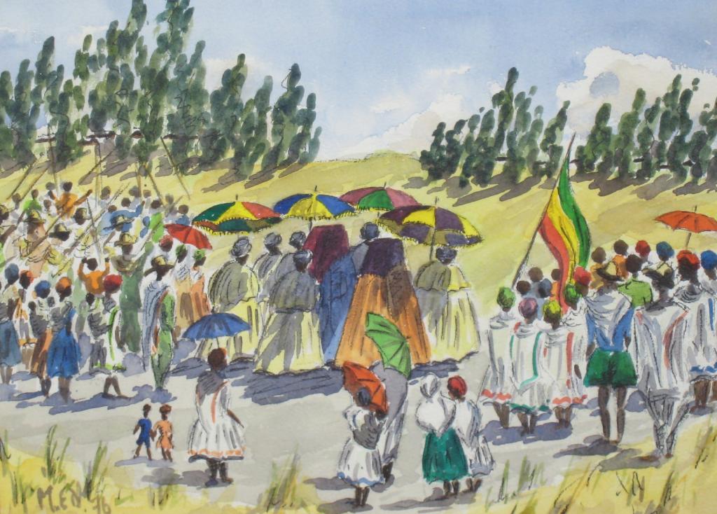 Appraisal: M E D Carnival signed with initials and dated watercolour