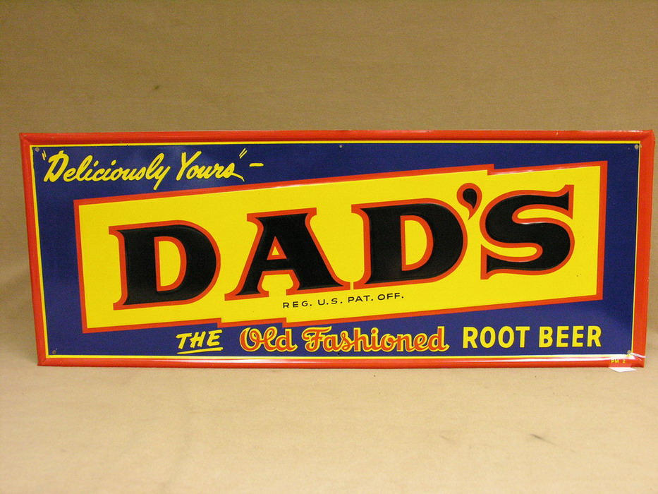 Appraisal: DADS ROOT BEER SELF FRAMED EMBOSSED TIN SIGN Circa s