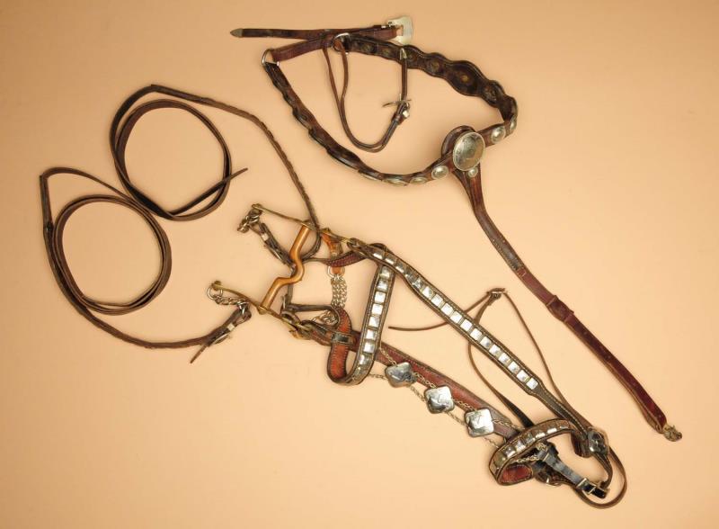 Appraisal: Nickel Silver Bridle Bits Reins Breast Bands Circa s- s