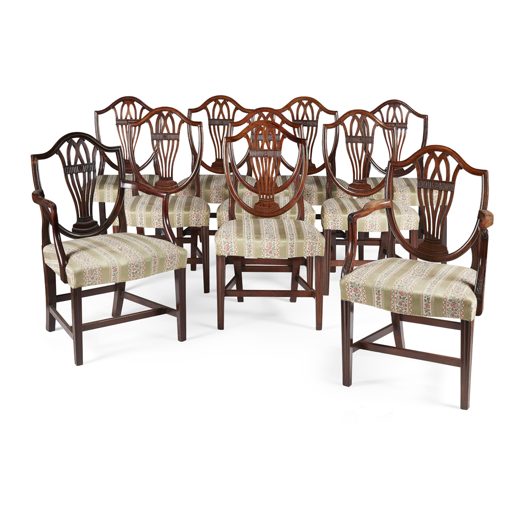 Appraisal: SET OF TEN GEORGE III MAHOGANY DINING CHAIRS LATE TH