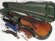 Appraisal: A violin body and bow in case together with assorted