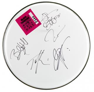 Appraisal: Blues Traveler Autographed Drum Head A drum-head diam signed by