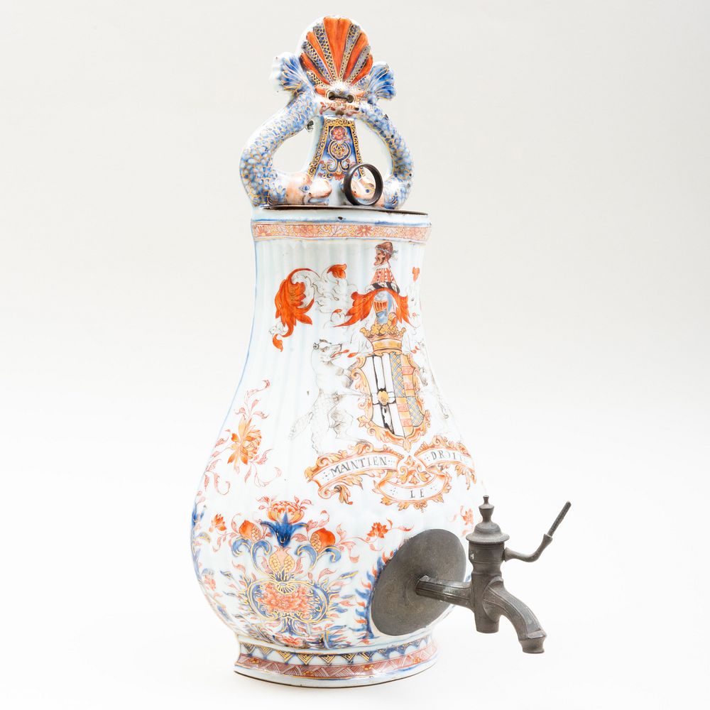 Appraisal: Chinese Export Porcelain Wall Fountain with the arms of Brydges