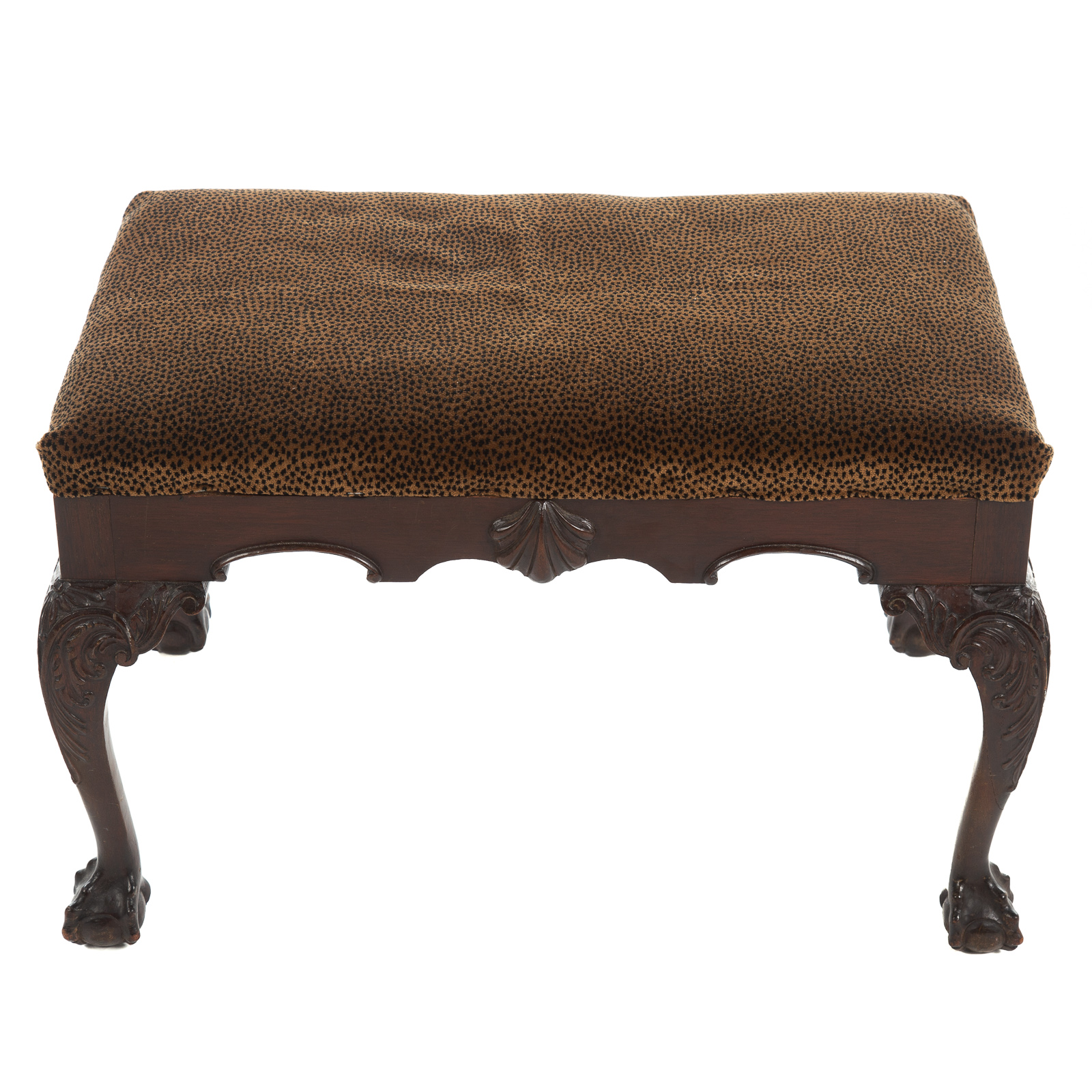 Appraisal: POTTHAST BROTHERS CHIPPENDALE STYLE MAHOGANY BENCH th century well carved