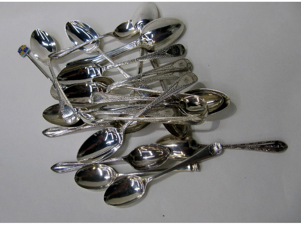 Appraisal: Lot comprising assorted silver spoons and a pair of tongs