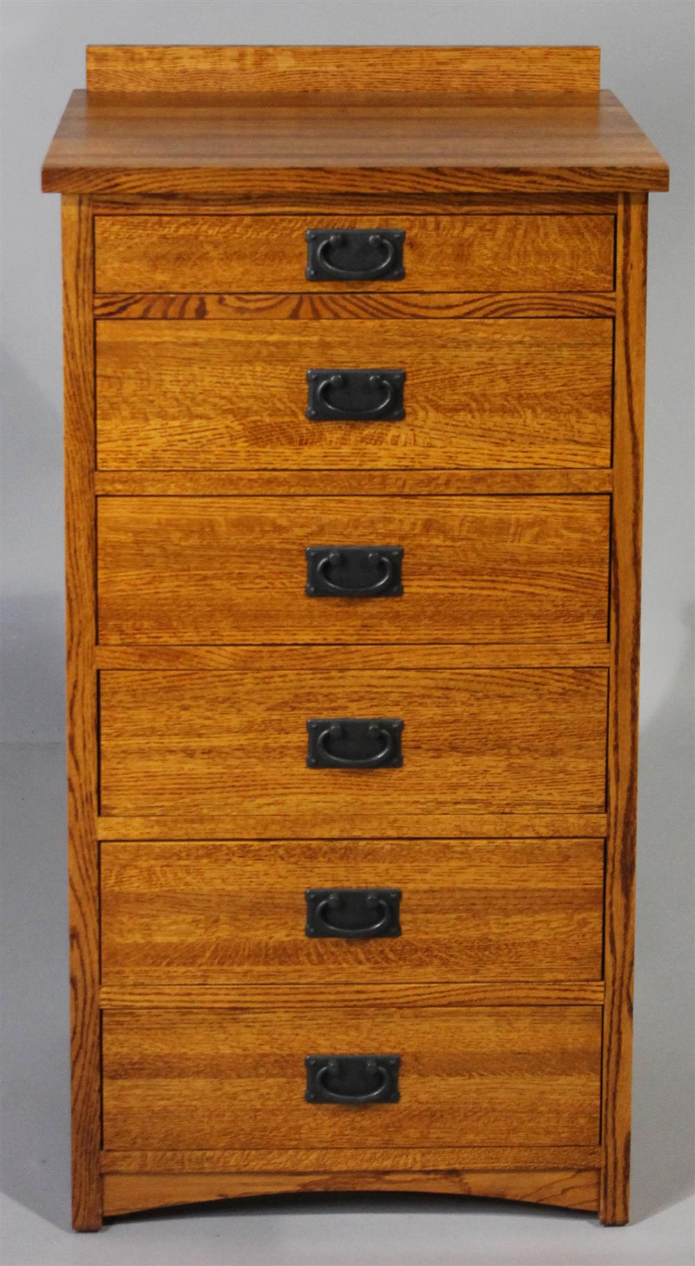 Appraisal: MICHAEL'S FURNITURE CRAFTSMAN STYLE OAK TALL CHEST OF DRAWERS WITH