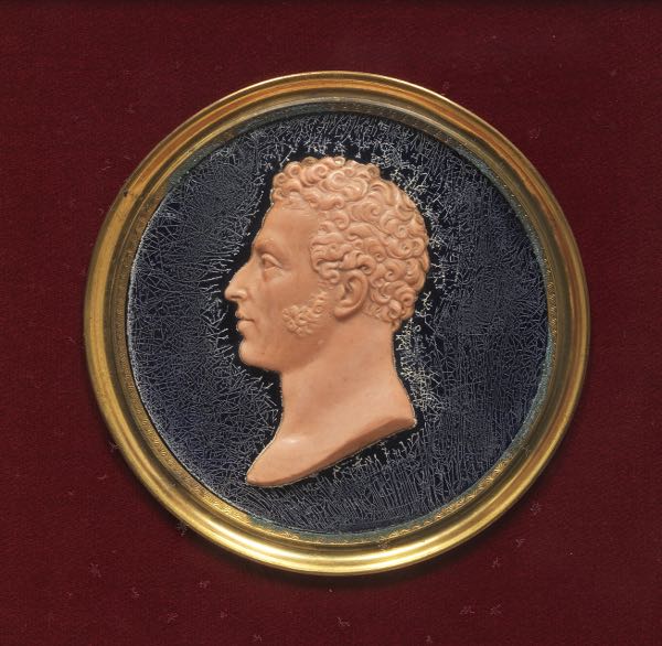 Appraisal: TH CENTURY MINIATURE WAX PORTRAIT BUST OF A GENTLEMAN x