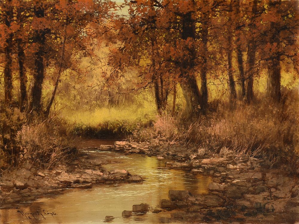 Appraisal: LASZLO NEOGRADY Hungarian - A PAINTING Stream in Fall Landscape