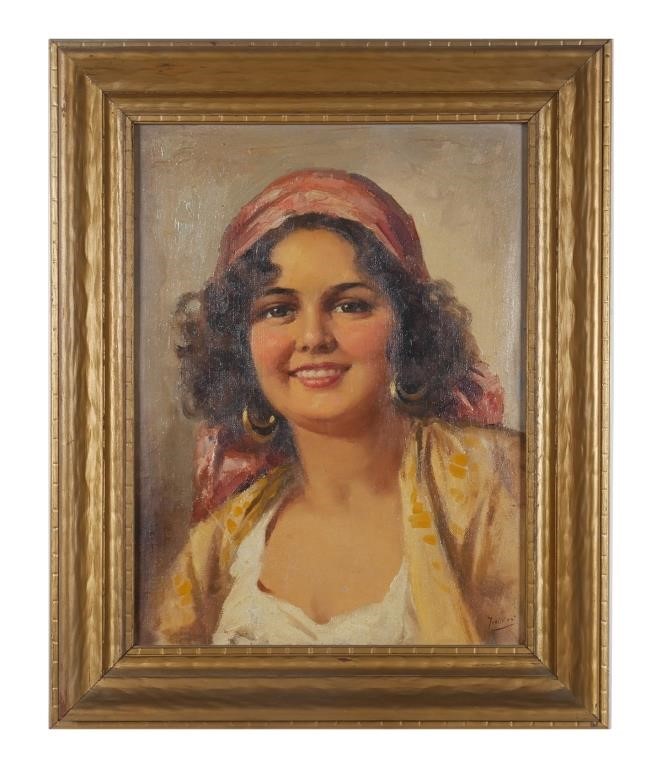 Appraisal: Enrico Frattini Italian - portrait of a young girl Overall