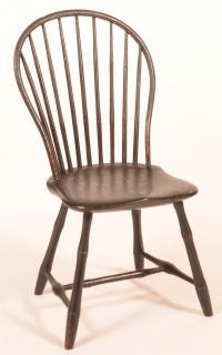 Appraisal: Philadelphia Windsor Bow Back Armchair Circa - old black paint