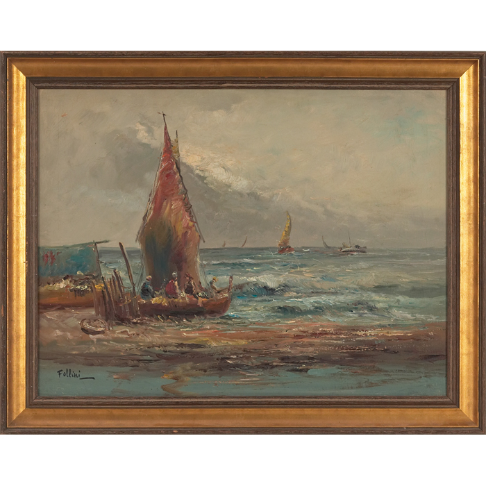 Appraisal: Carlo Follini Italian - ''Seascape '' c oilon canvas ''