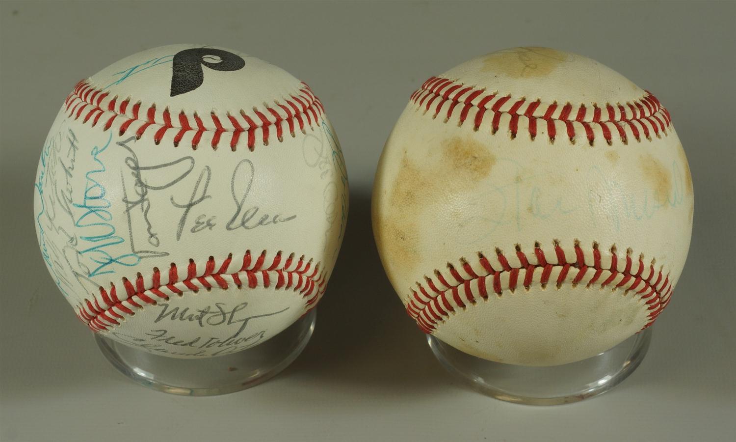 Appraisal: Signed Baseballs to include a Phillies logo ball signatures notables