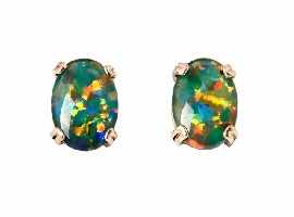 Appraisal: A pair of ct gold opal triplet earrings approximately x