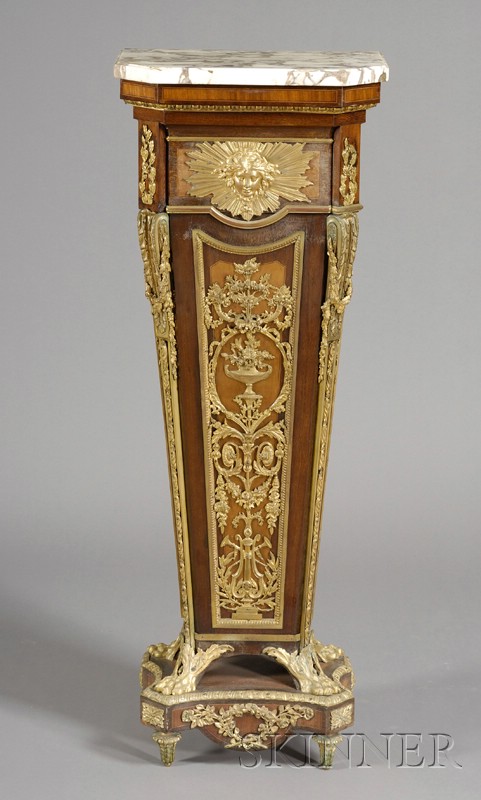 Appraisal: Louis XVI Style Gilt-bronze Mounted Tulipwood and Mahogany Pedestal early