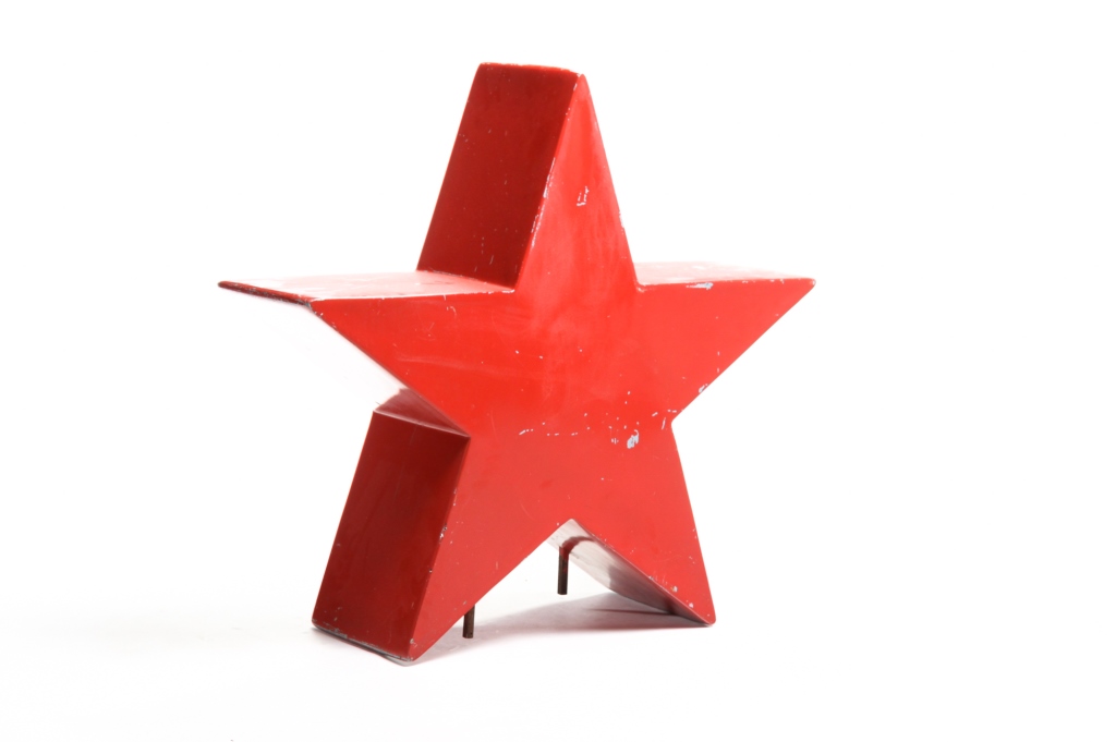 Appraisal: AMERICAN TIN STAR SIGN Mid th century Hollow tin star