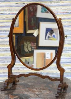 Appraisal: George III mahogany shaving mirror George III mahogany shaving mirror