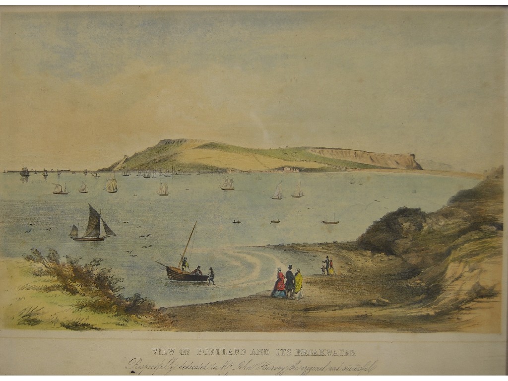 Appraisal: th century lithograph - 'View of Portland and its breakwater