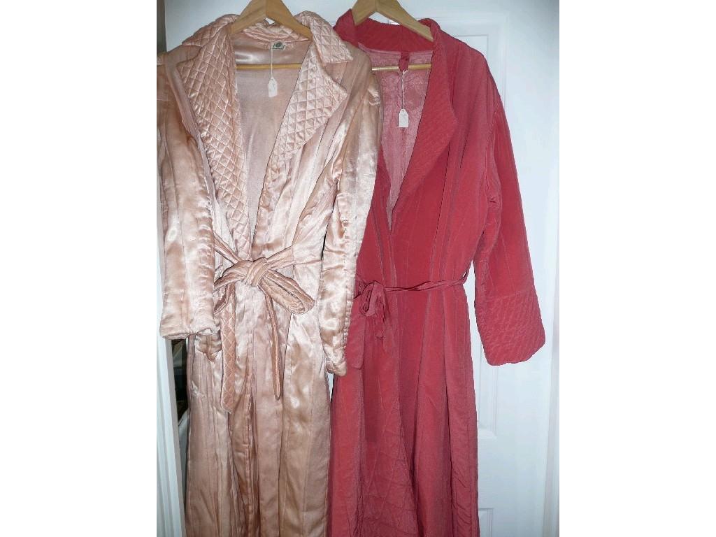 Appraisal: Two 's ladies long dressing gowns in shades of pink