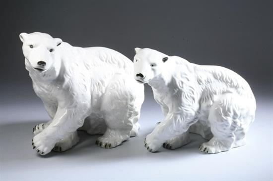 Appraisal: TWO ROYAL DUX PORCELAIN FIGURES OF POLAR BEARS impressed and