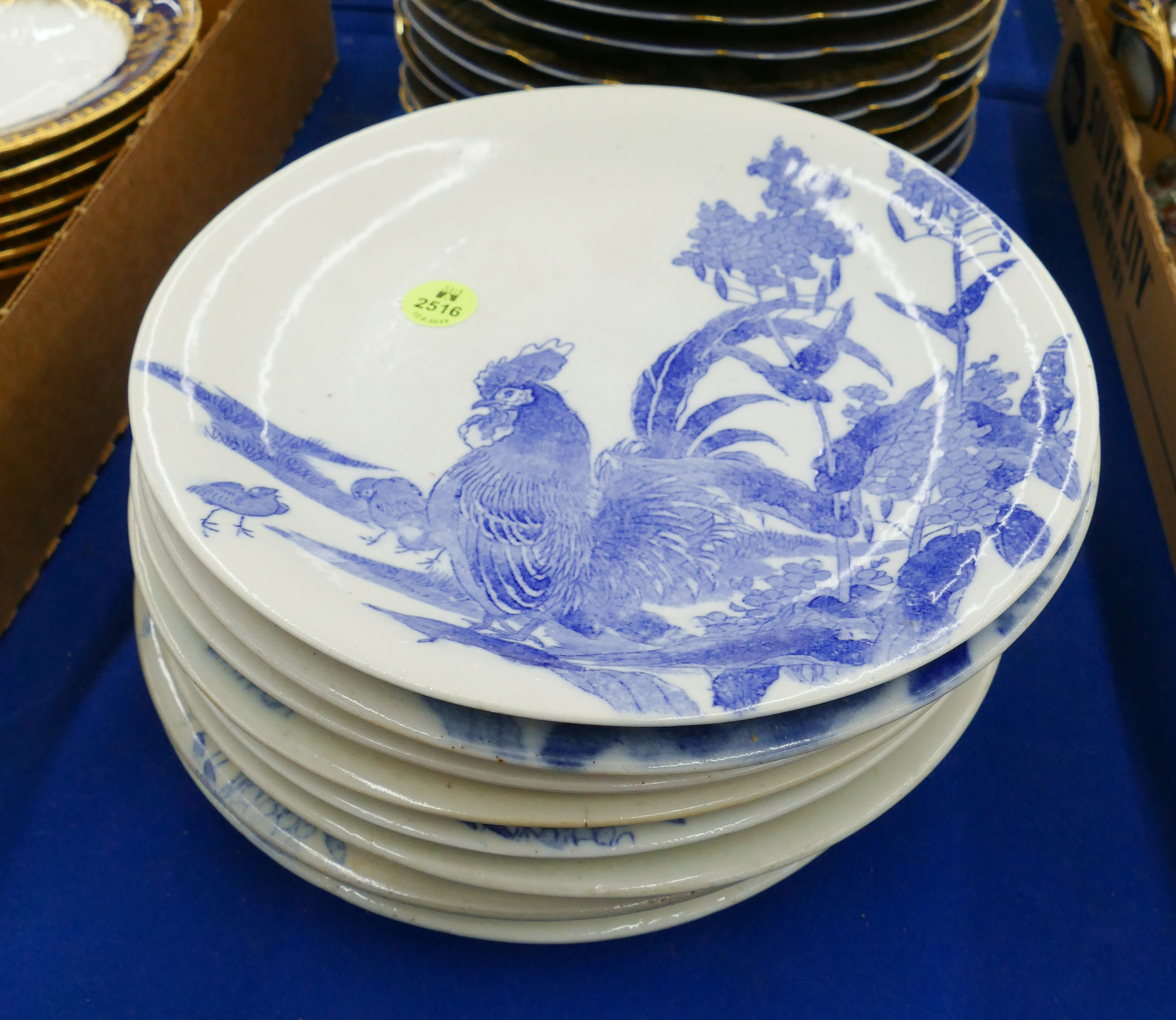 Appraisal: Set pc Japanese Igezara Rooster Plates- ''