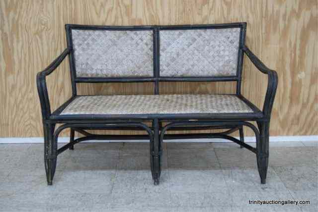 Appraisal: Vintage Weaved Grass Rattan SetteeThis is for a very nice