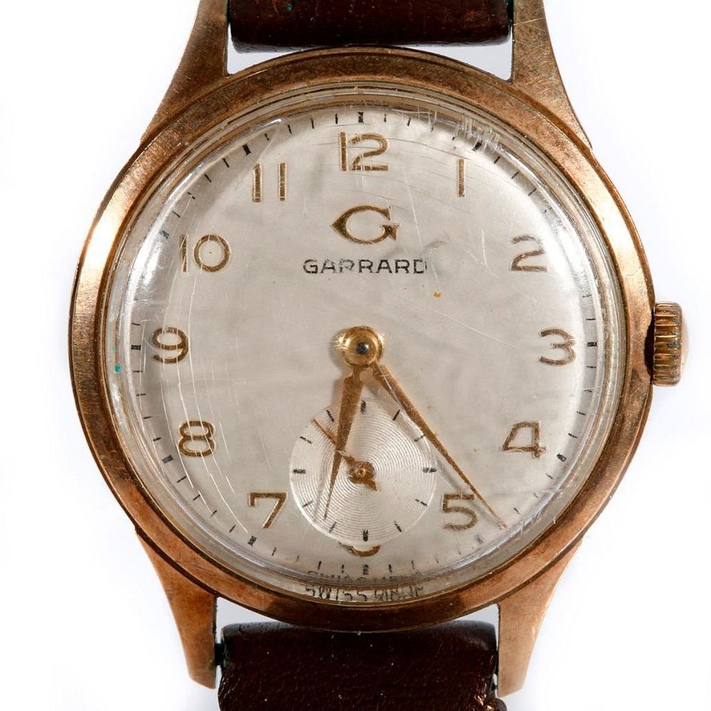 Appraisal: Garrard watch circa 's white auxiliary dial dia mm currently