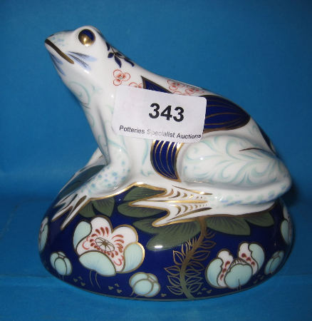 Appraisal: Royal Crown Derby Frog Moneybox no stopper Boxed