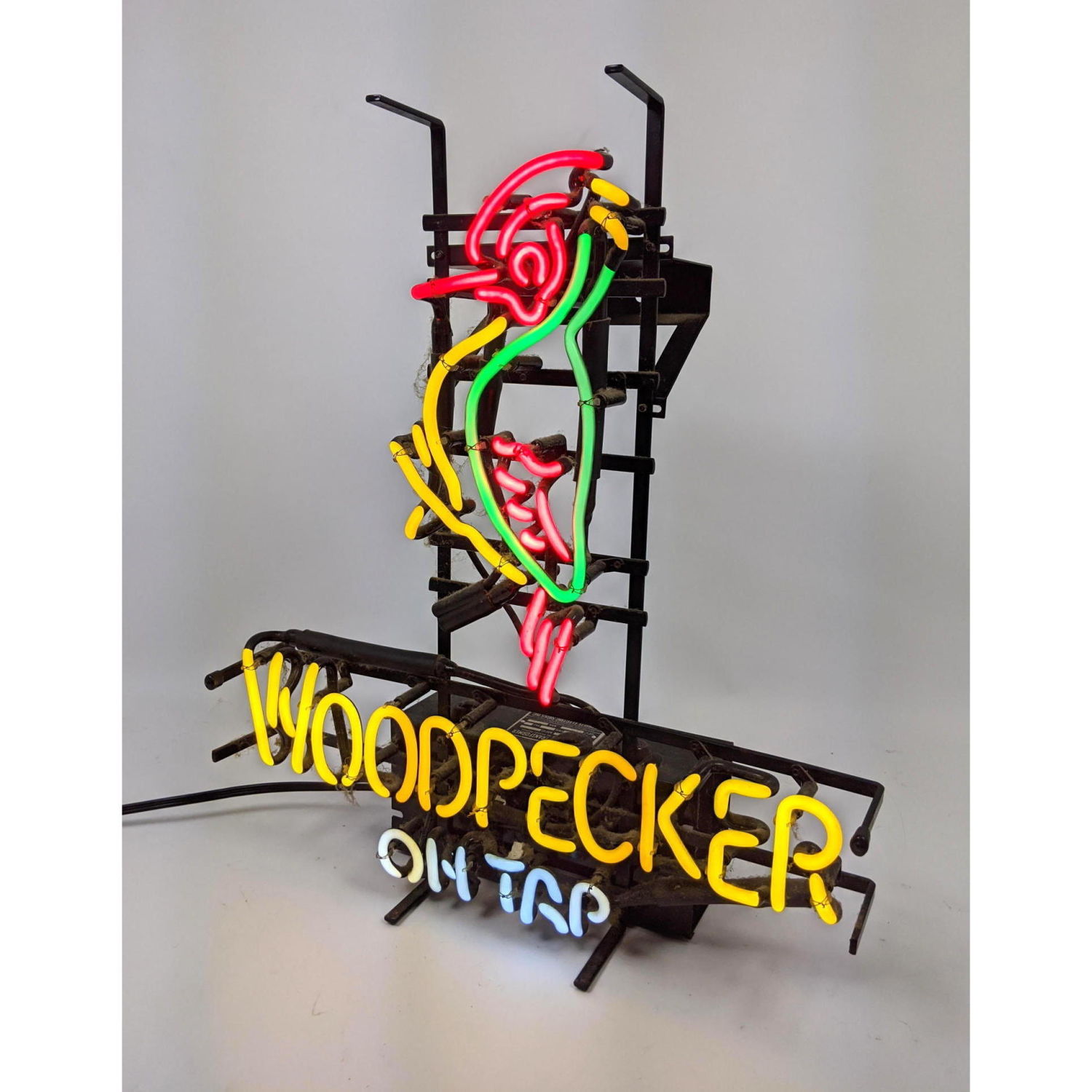 Appraisal: Neon Bar Advertising Sign WOODPECKER Beer on Tap Figural bird