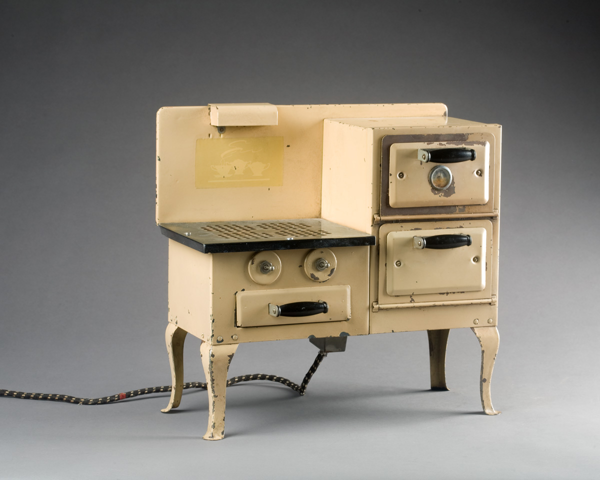 Appraisal: CHILD'S TOY ELECTRIC STOVE IN CREAM PAINT Height inches