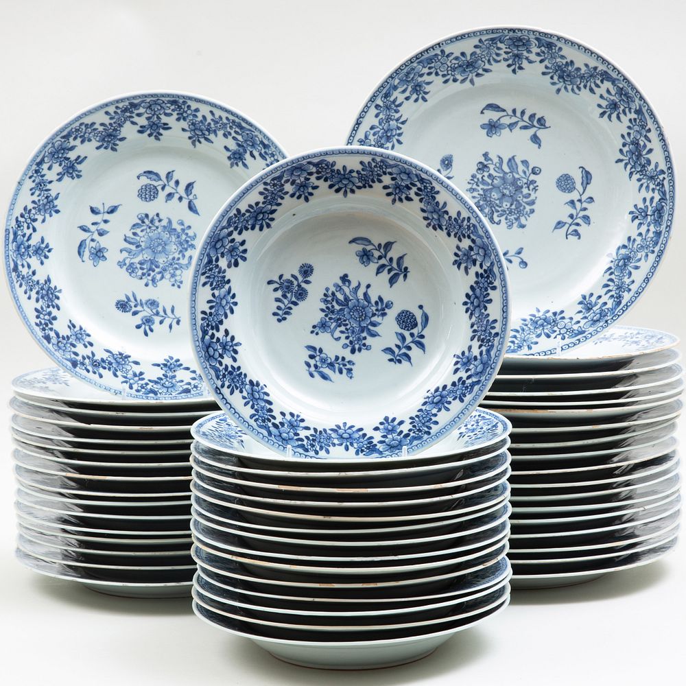 Appraisal: Chinese Export Style Porcelain Part Service Comprising Eighteen dinner plates