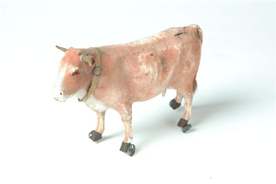 Appraisal: TOY COW CREAMER Possibly American late th-early th century leather