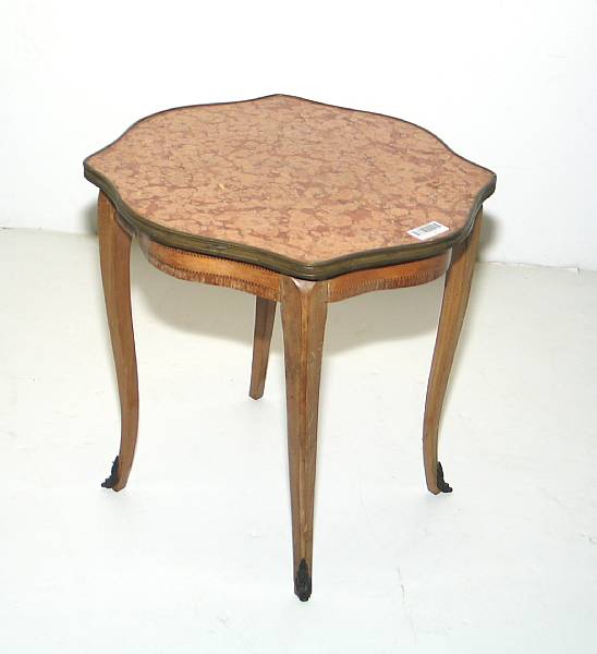 Appraisal: A Louis XV style mahogany side table mid th century