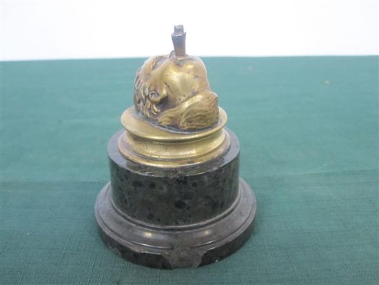 Appraisal: PUTTO HEAD ORNAMENT Bronze with original attachment bar broken in