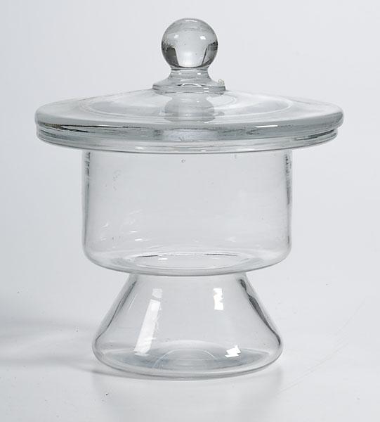 Appraisal: BLOWN GLASS JAR WITH LID a fine blown glass jar