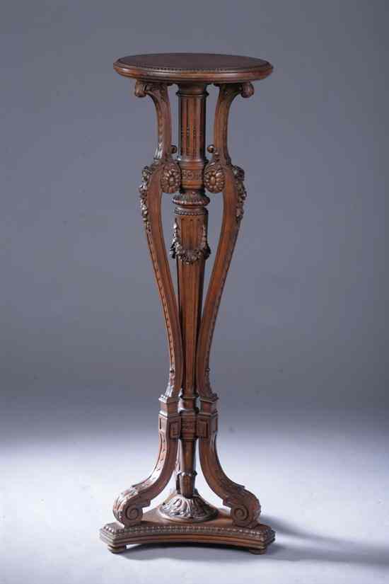 Appraisal: REGENCY STYLE CARVED FRUITWOOD ROUND-TOP FERNERY STAND late th-early th