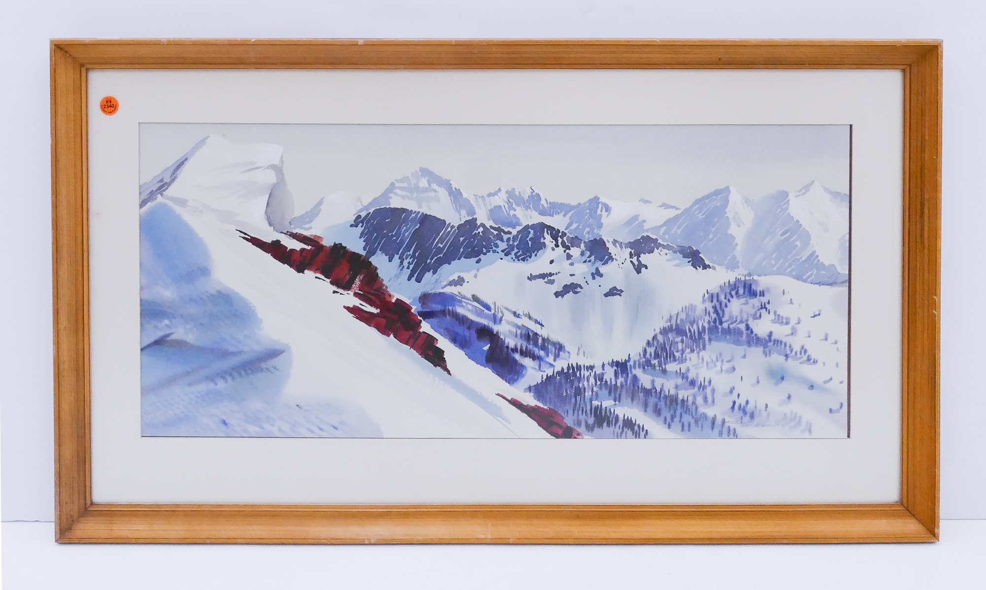 Appraisal: Fred Takashima Winter Mountain Scene Watercolor Framed- x ''