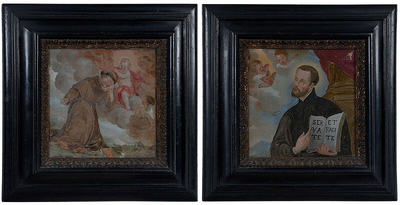 Appraisal: A Pair of Italian School Paintings th century Saint of