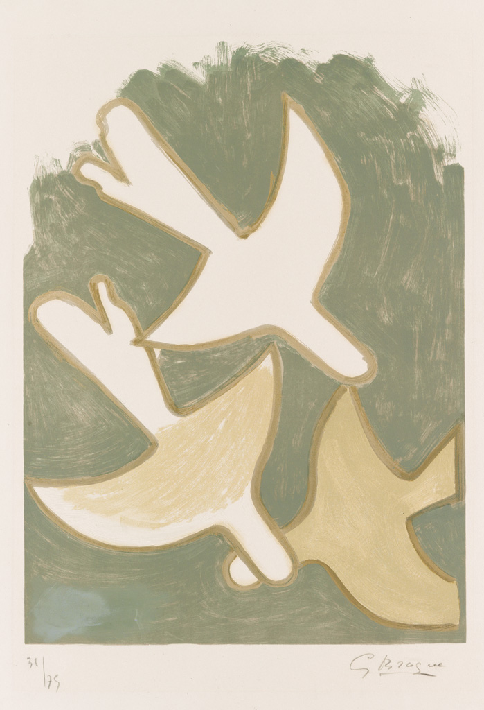 Appraisal: GEORGES BRAQUE Les Oiseaux Blancs Color lithograph x mm x