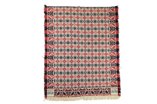 Appraisal: OHIO JACQUARD COVERLET Daniel Bury New Portage Summit County wool