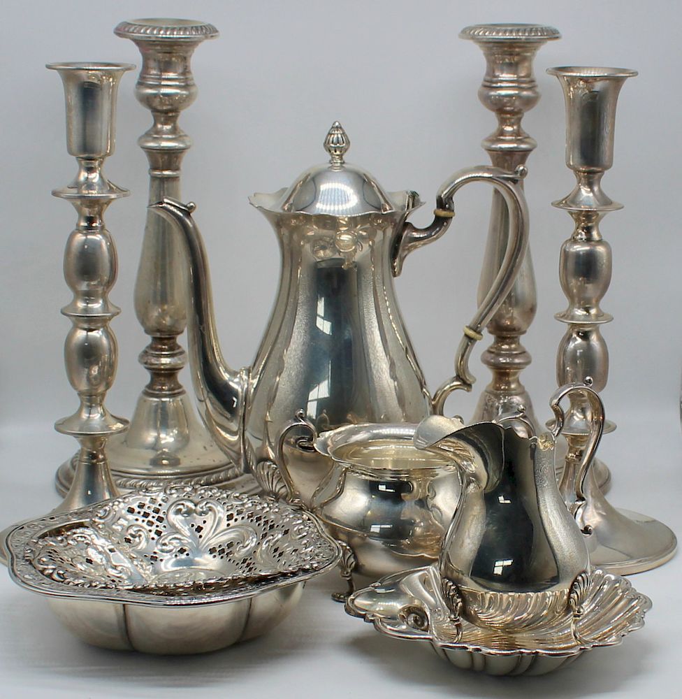 Appraisal: STERLING Assorted Grouping of Silver Hollow Ware Includes a piece