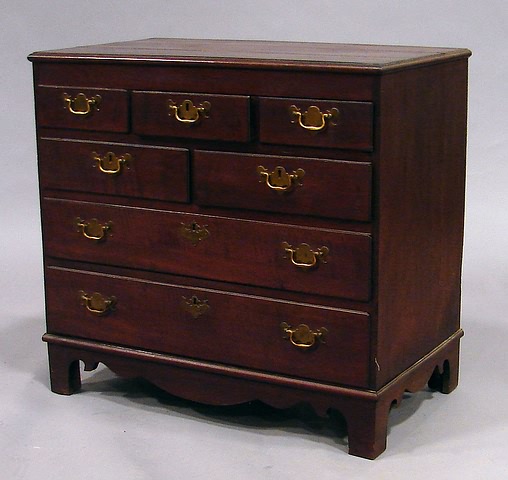 Appraisal: Thumb-molded top three small drawers over drawers over graduated drawers