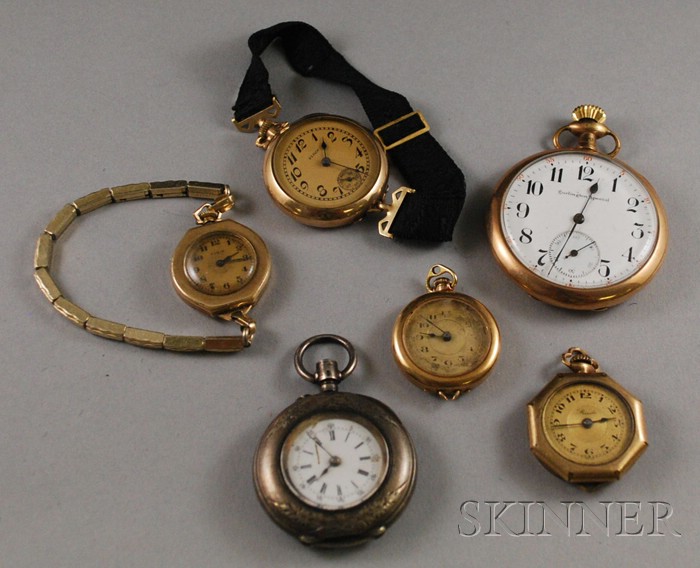 Appraisal: Group of Six Pocket and Wristwatches including two lady's Elgin