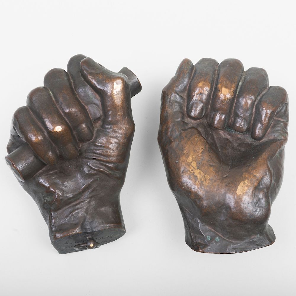 Appraisal: Leonard Wells Volk - Lincoln's Hands Bronze signed titled and