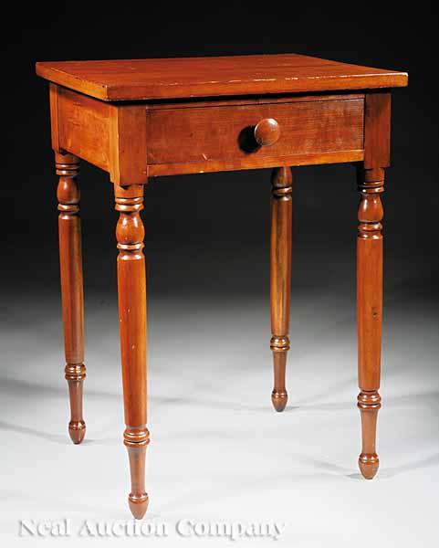 Appraisal: An American Late Federal Cherrywood Work Table c rectangular top