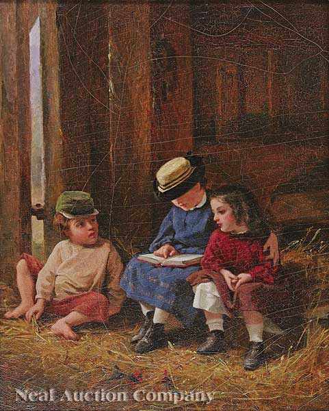 Appraisal: George Cochran Lambdin American - A Reading Party oil on