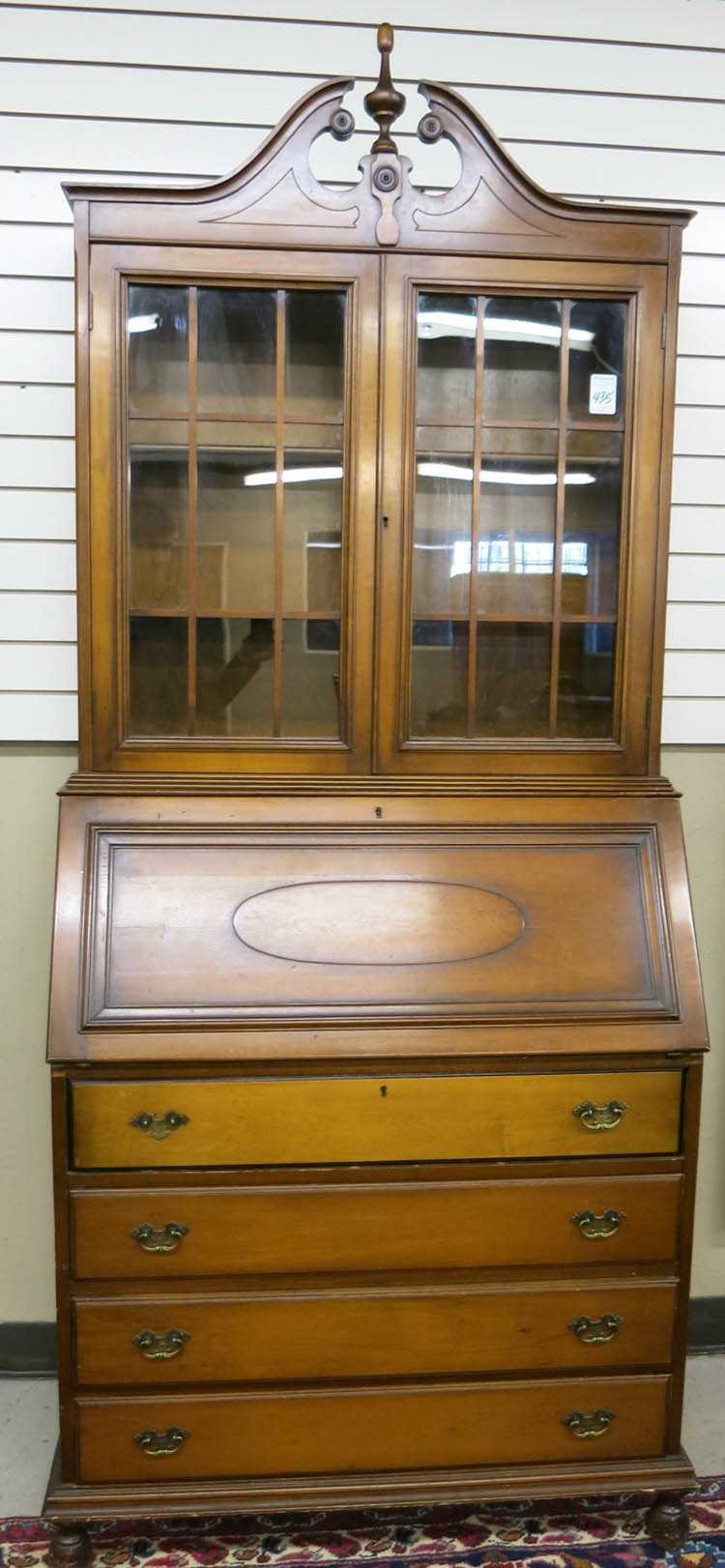 Appraisal: FEDERAL STYLE MAPLE SECRETARY BOOKCASE American second quarter of the