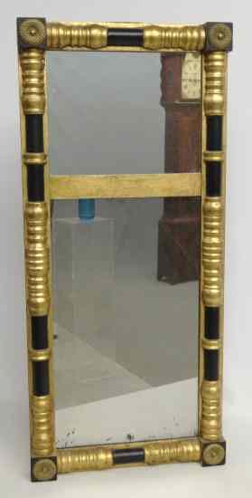 Appraisal: th c split panel Federal mirror '' x ''